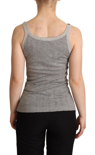 Gray Cotton Modal Canotta Tank Top T-shirt