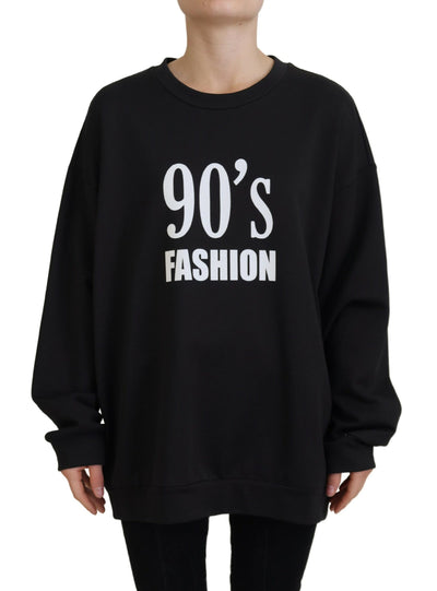 Black 90's Fashion Cotton Pullover Sweater