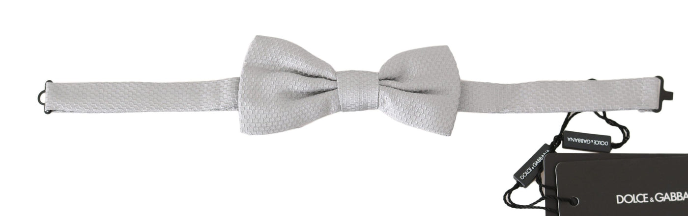 Gray Silk Baroque Jacquard Men  Bow Tie Papillon