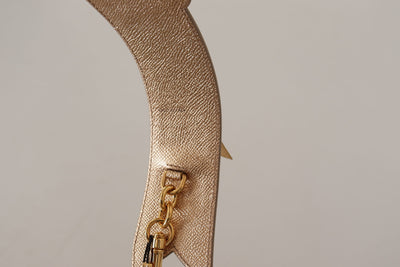 Gold Leather LOVE Patch Bag Shoulder Strap