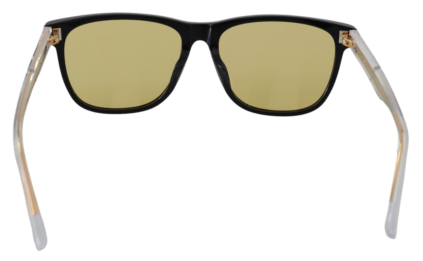 Black Frame DL0330-D 01E 57 Yellow Transparent Lenses Sunglasses