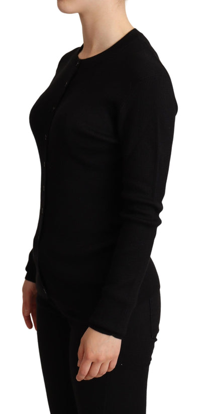 Black Cashmere Button Down Cardigan Sweater