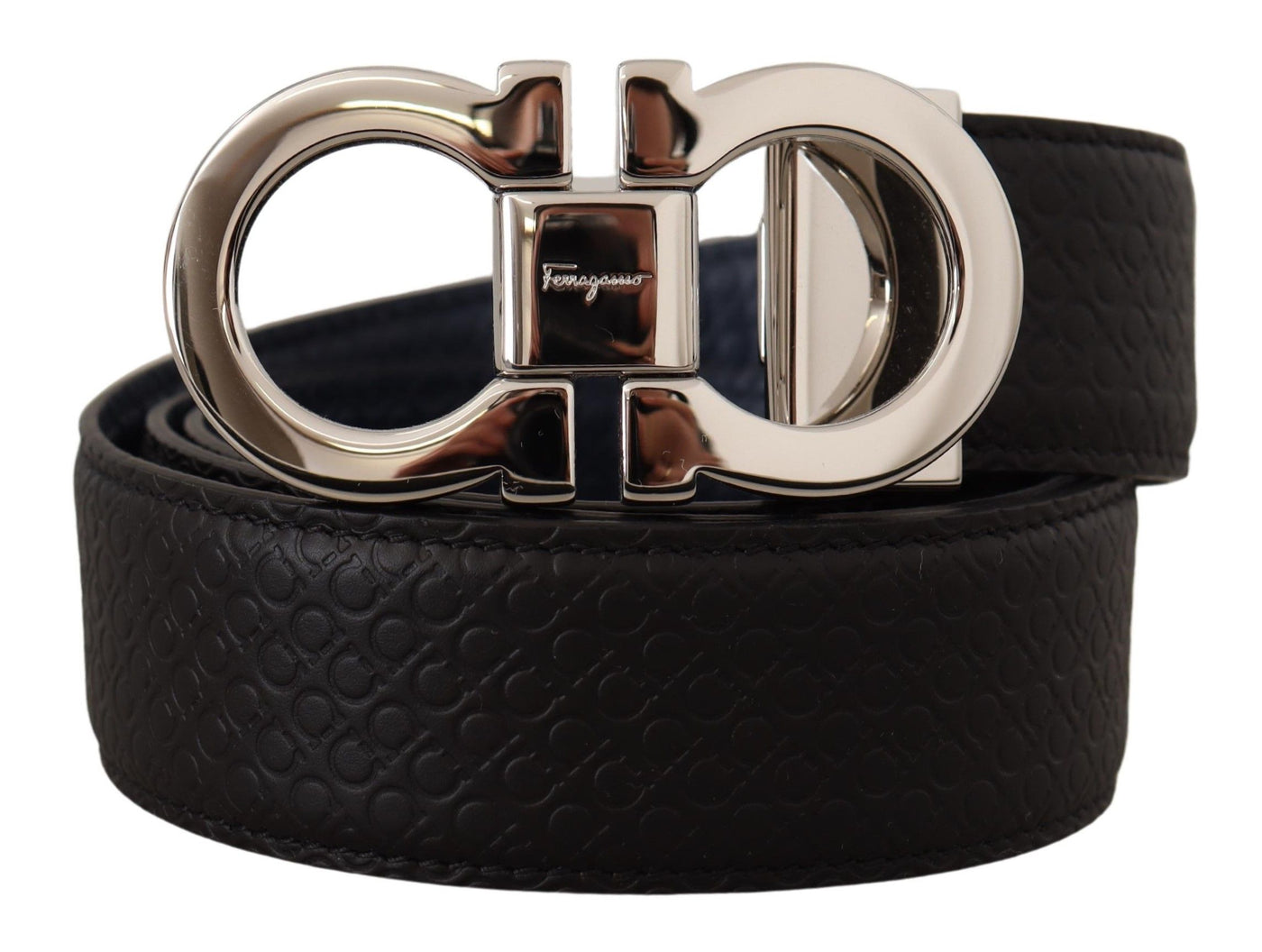 Fjord Blue and Black Calf Leather Reversible Belt