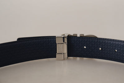 Fjord Blue and Black Calf Leather Reversible Belt