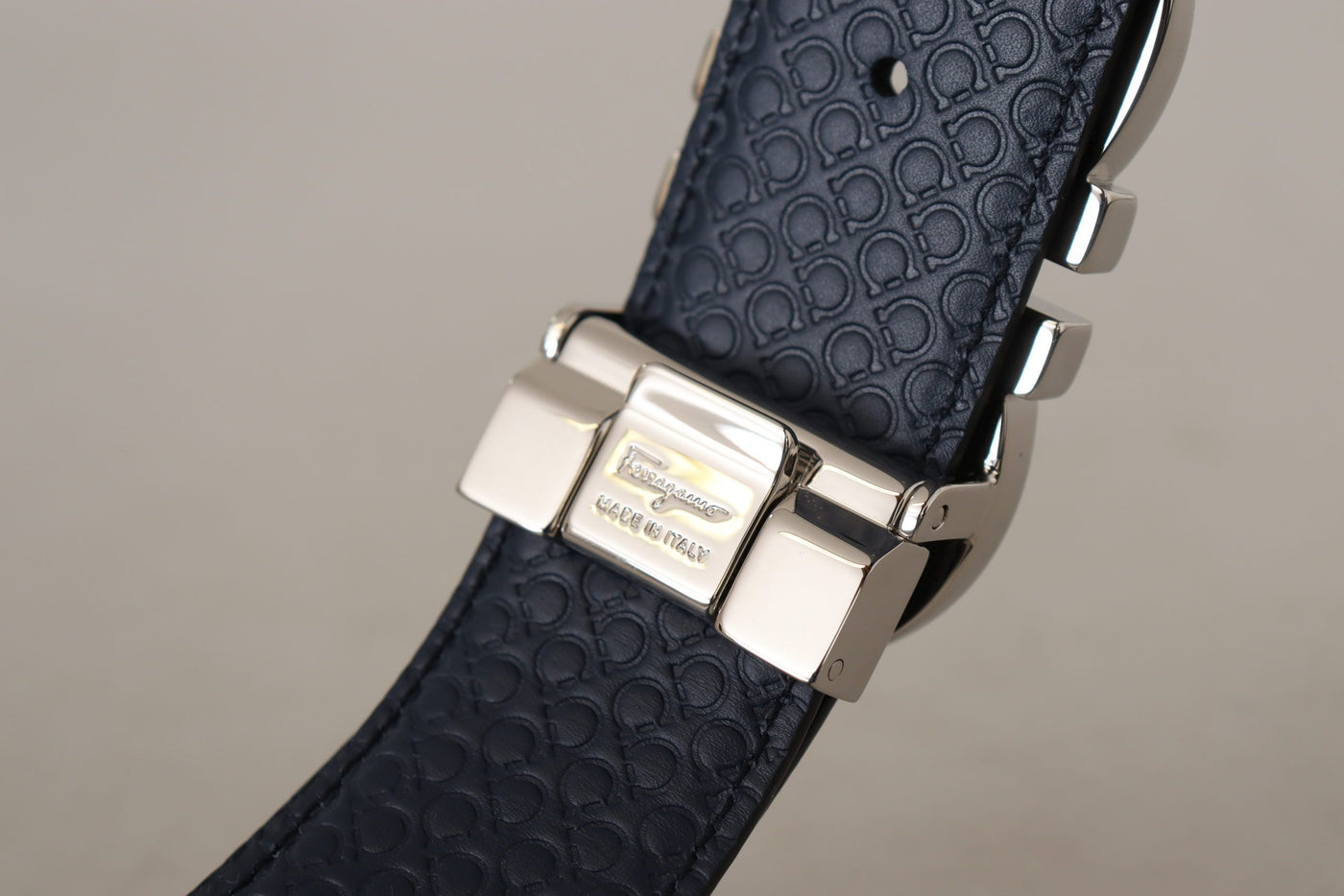 Fjord Blue and Black Calf Leather Reversible Belt