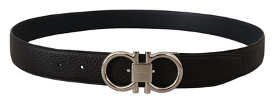 Black and Blue Calf Leather Reversible Belt