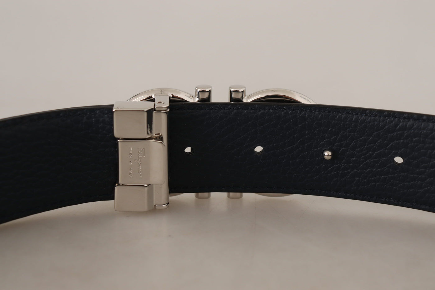 Black and Blue Calf Leather Reversible Belt