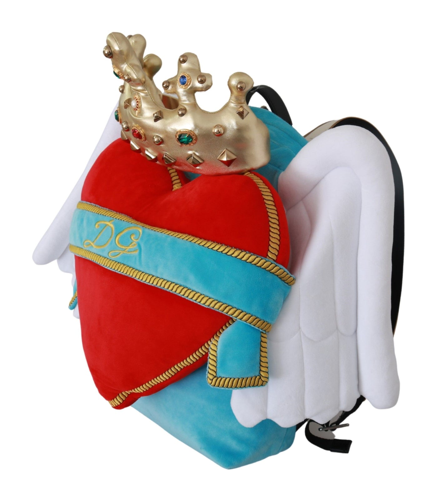 Red Blue Heart Wings DG Crown School Backpack