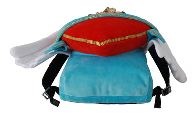 Red Blue Heart Wings DG Crown School Backpack