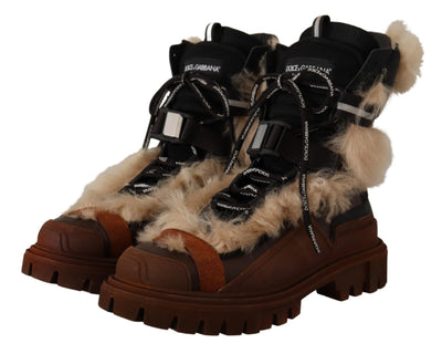 Boots Winter Shearling Leather Rubber Shoes