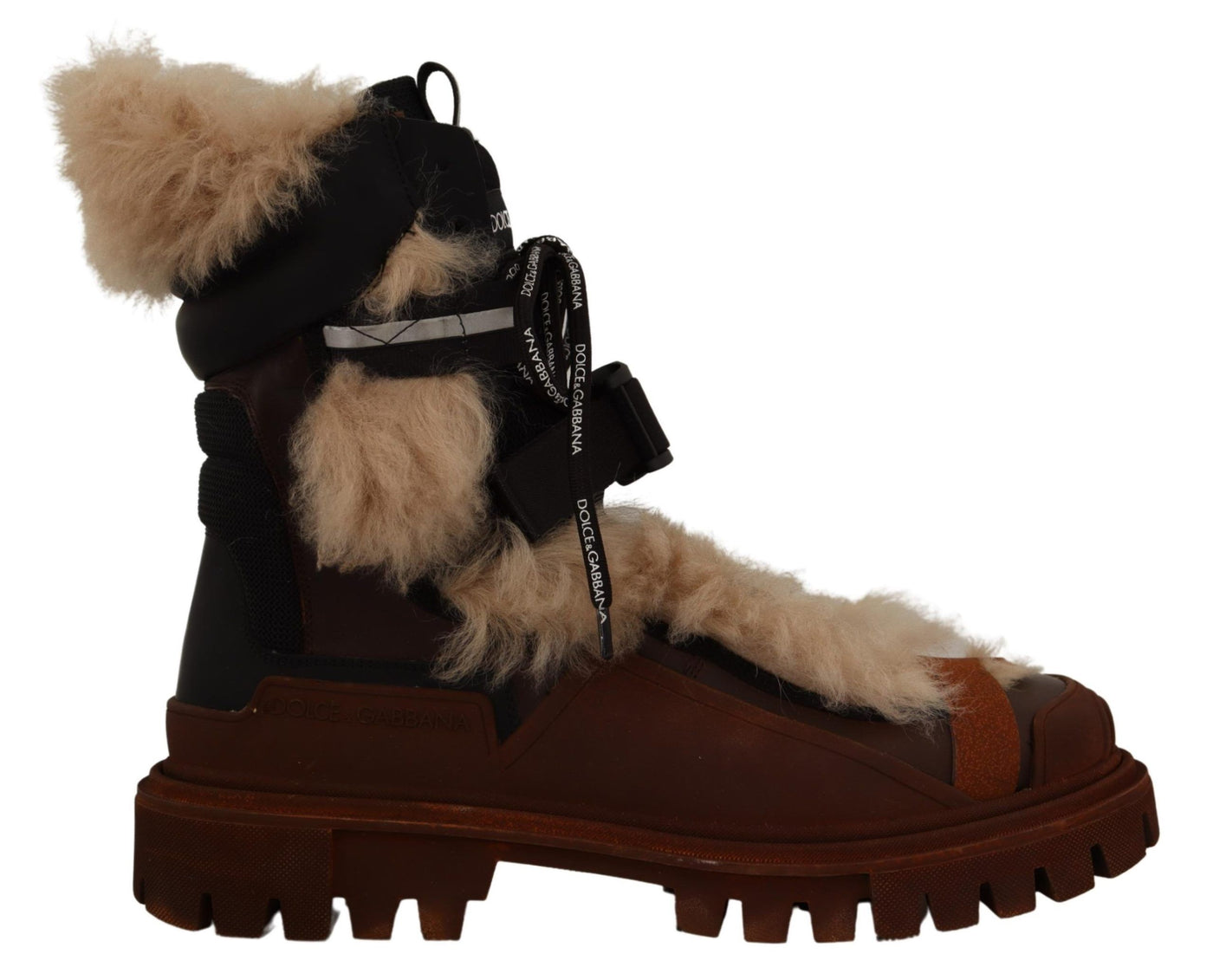 Boots Winter Shearling Leather Rubber Shoes