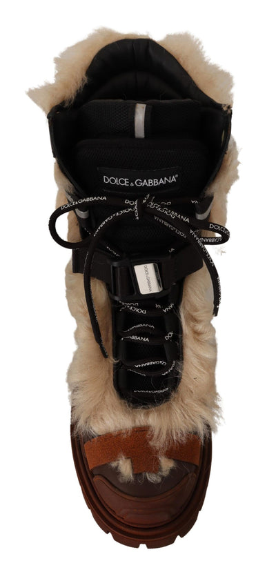 Boots Winter Shearling Leather Rubber Shoes