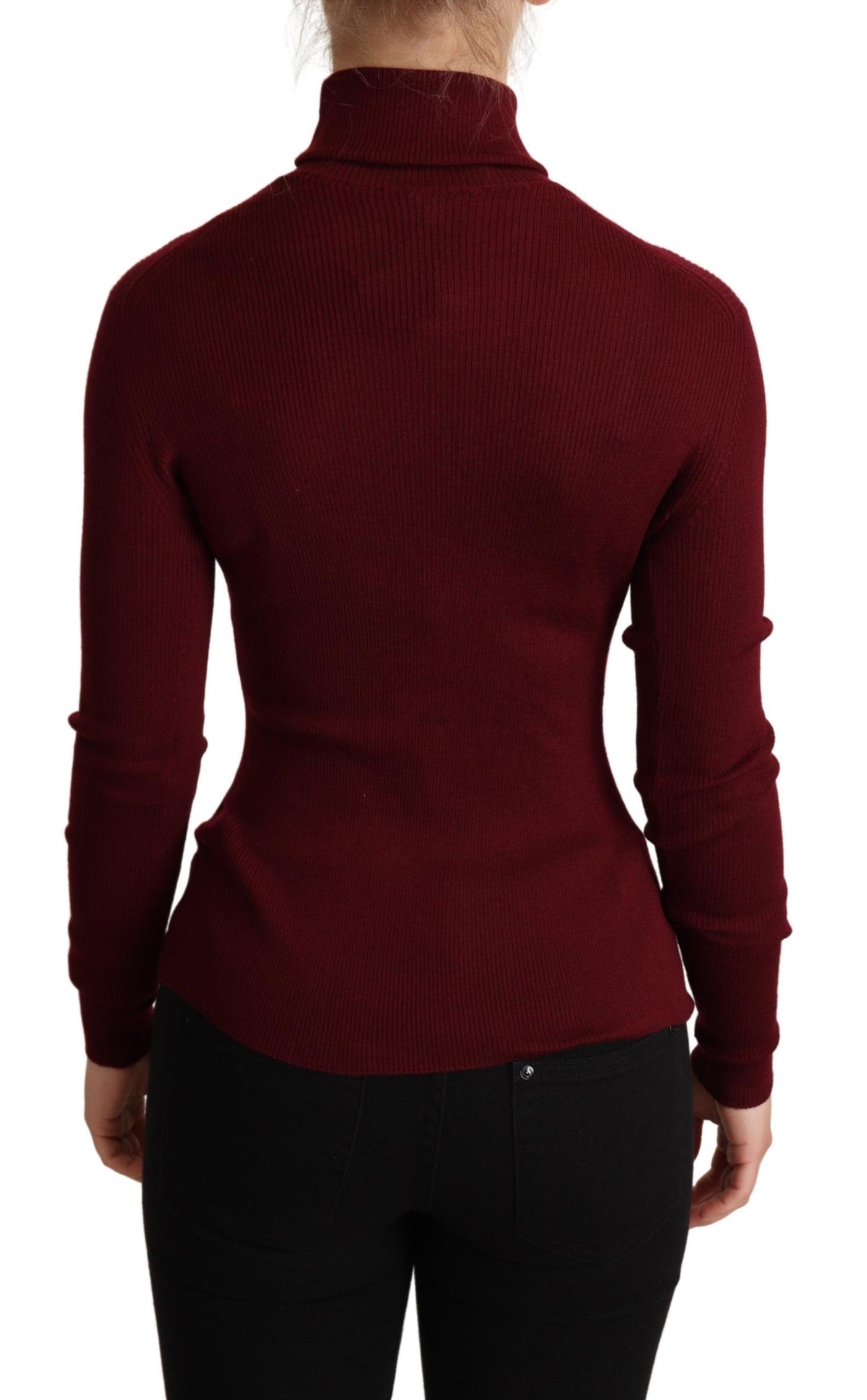 Bordeaux Turtle Neck Cashmere Silk Sweater