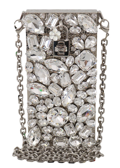 Cross Body Silver Crystal Brass Crystal Purse