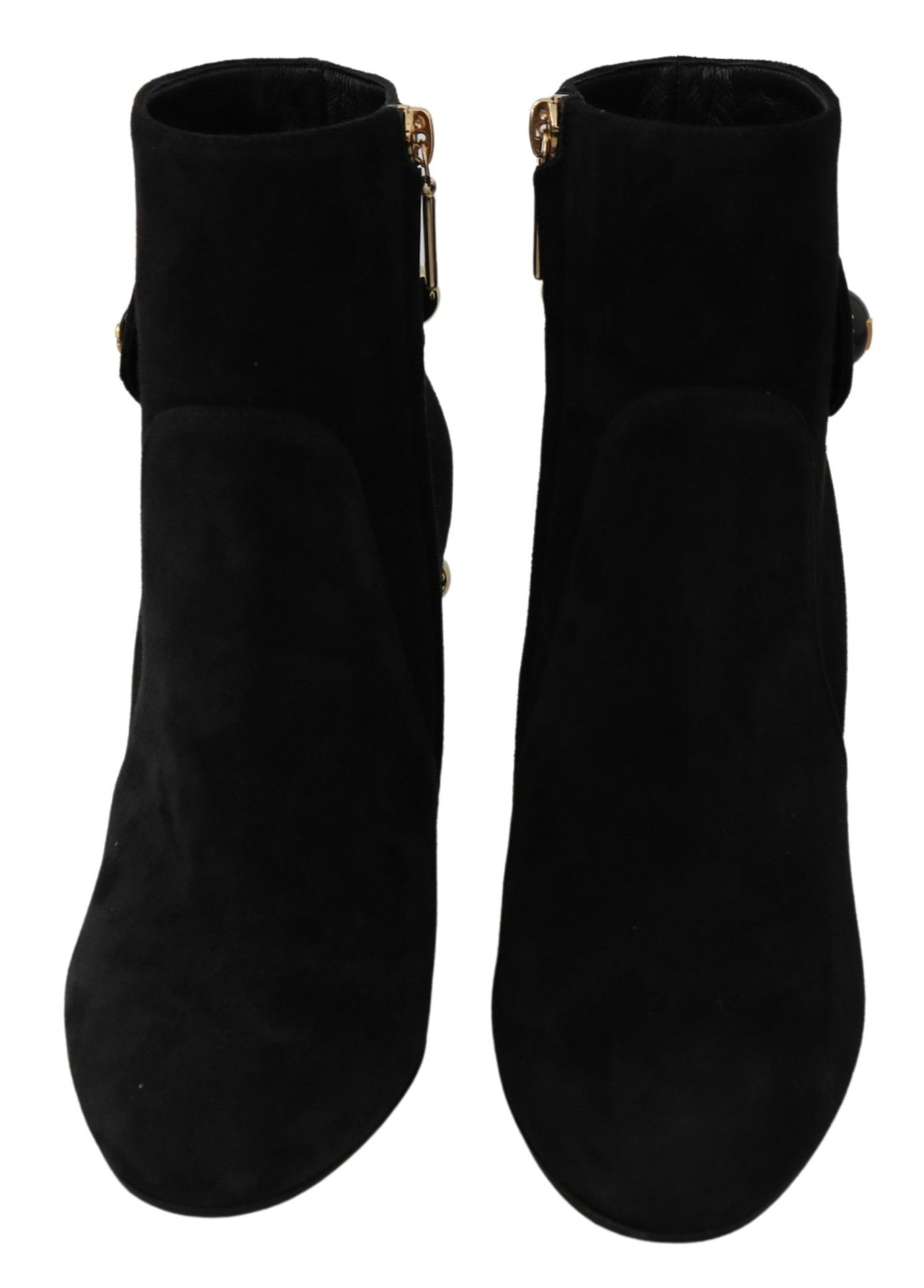 Black Suede Short Boots Zipper Shoes