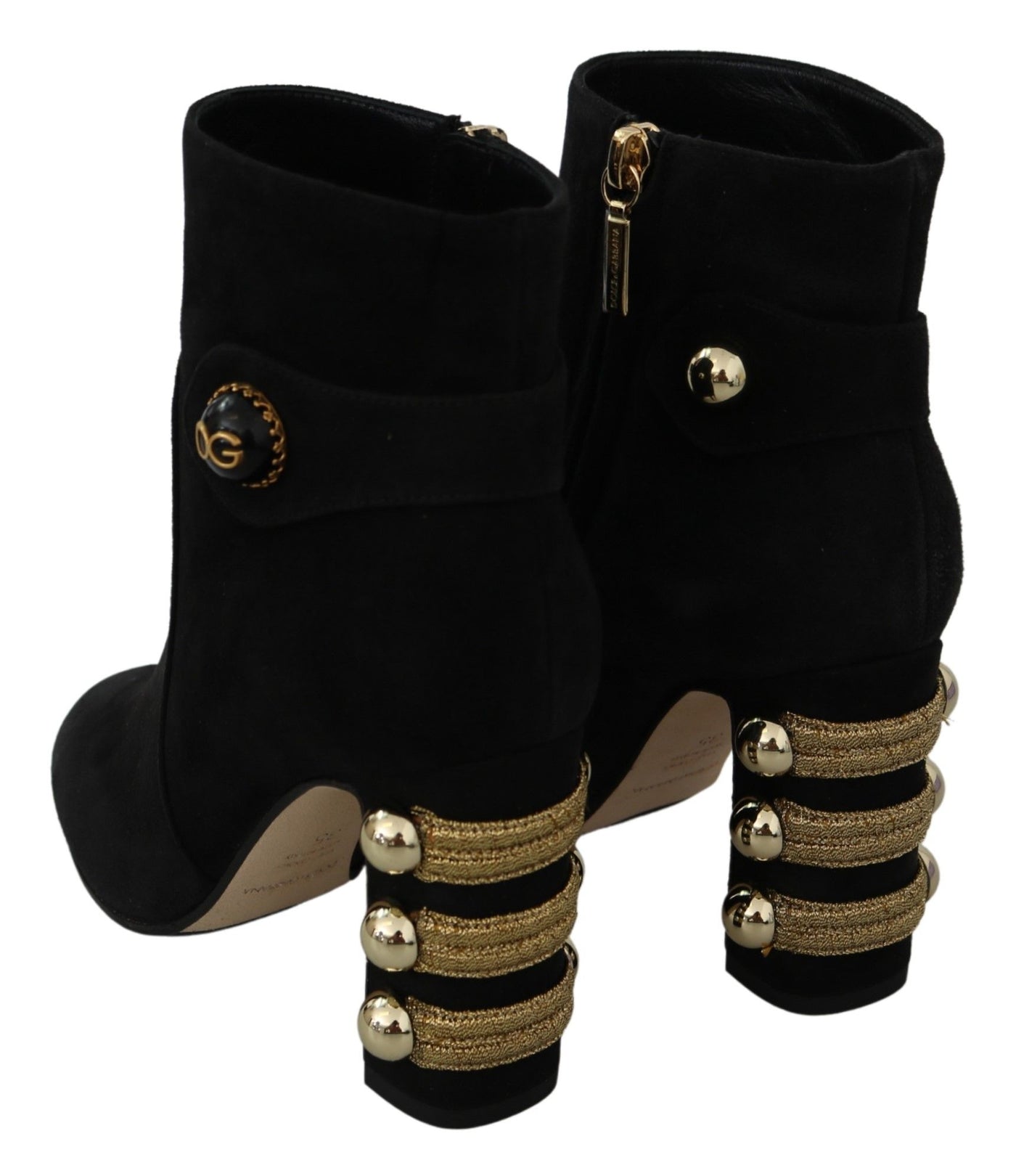 Black Suede Short Boots Zipper Shoes