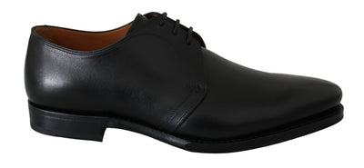 Black Calfskin Lace Up Men Formal Derby Shoes