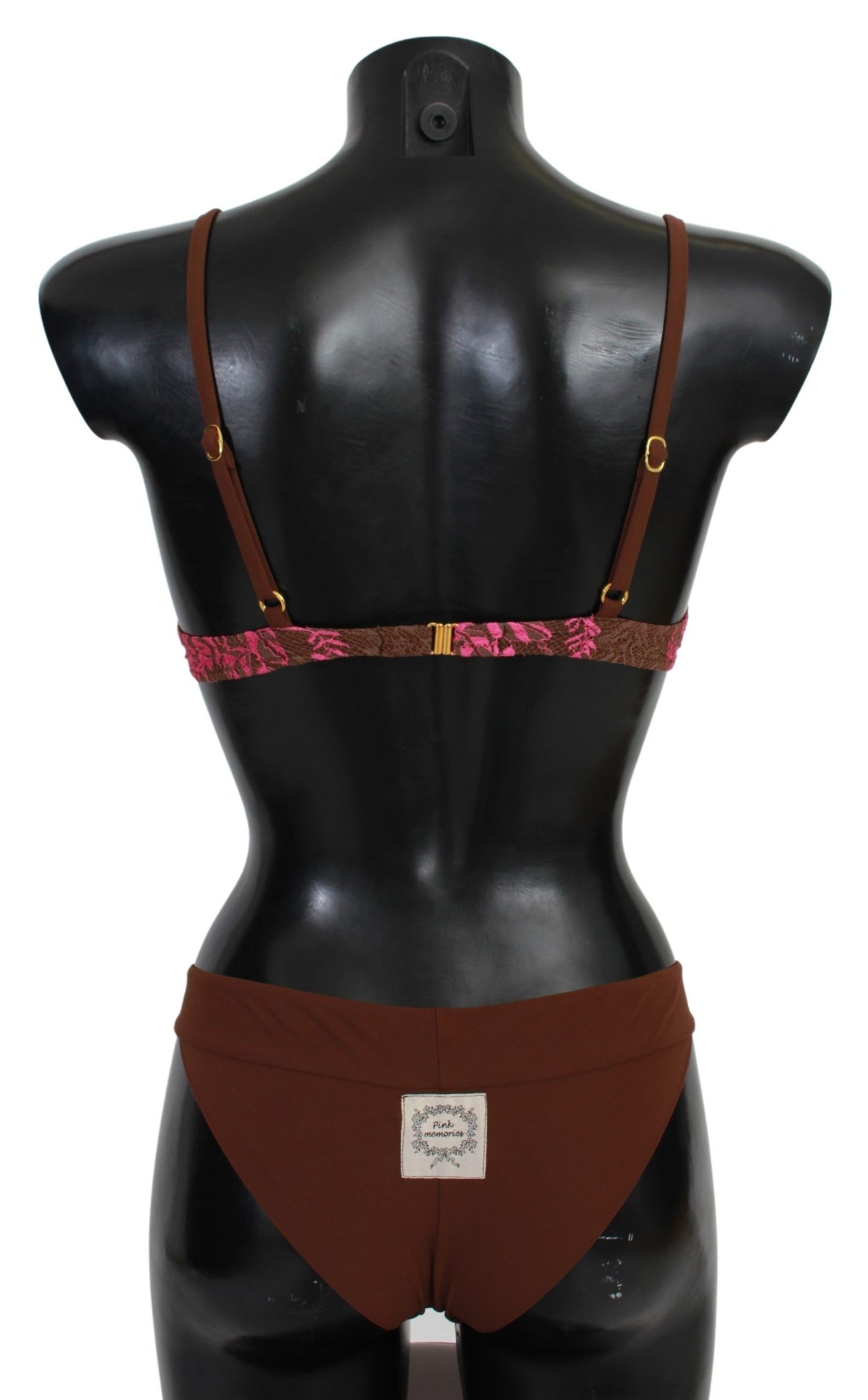 Pink Brown Two Piece Swimsuit Beachwear