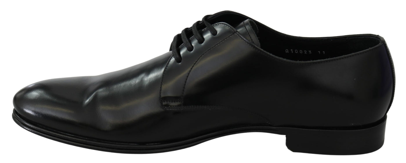 Derby Napoli Black Leather Dress Formal Shoes