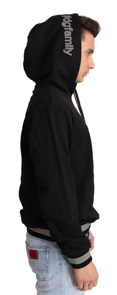 Black Cotton Hooded #dgfamily Sweater