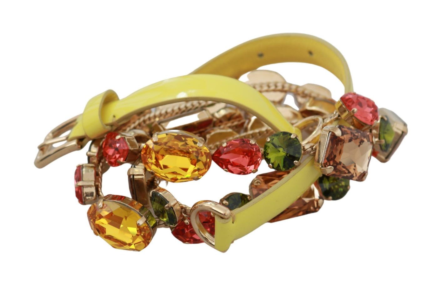 Yellow Gold Multicolor Crystals Waist Belt