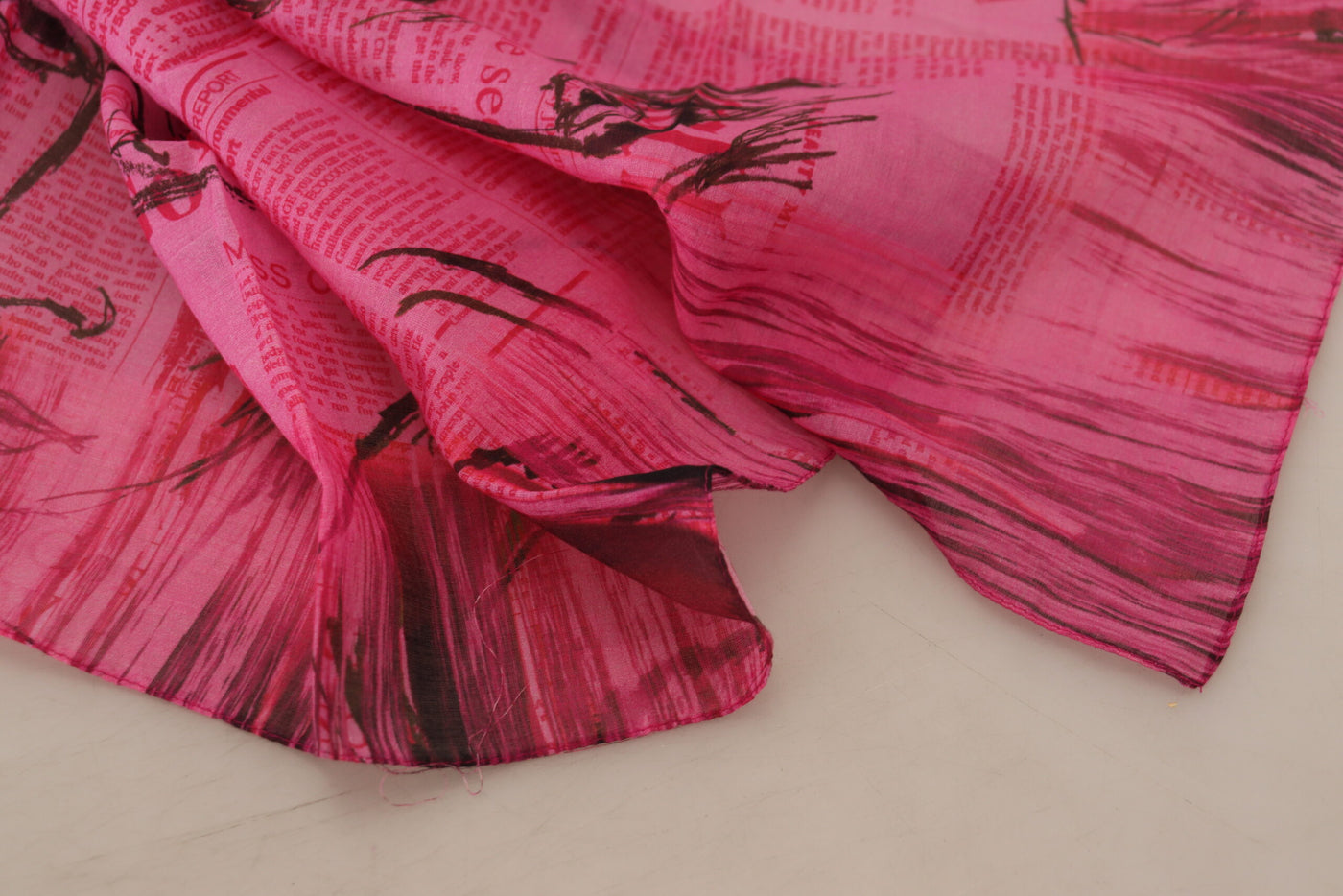 Pink Printed Silk Wrap Shawl Foulard Square Scarf