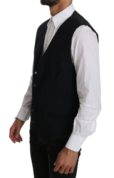 Black Waistcoat Formal Gilet Cotton Vest