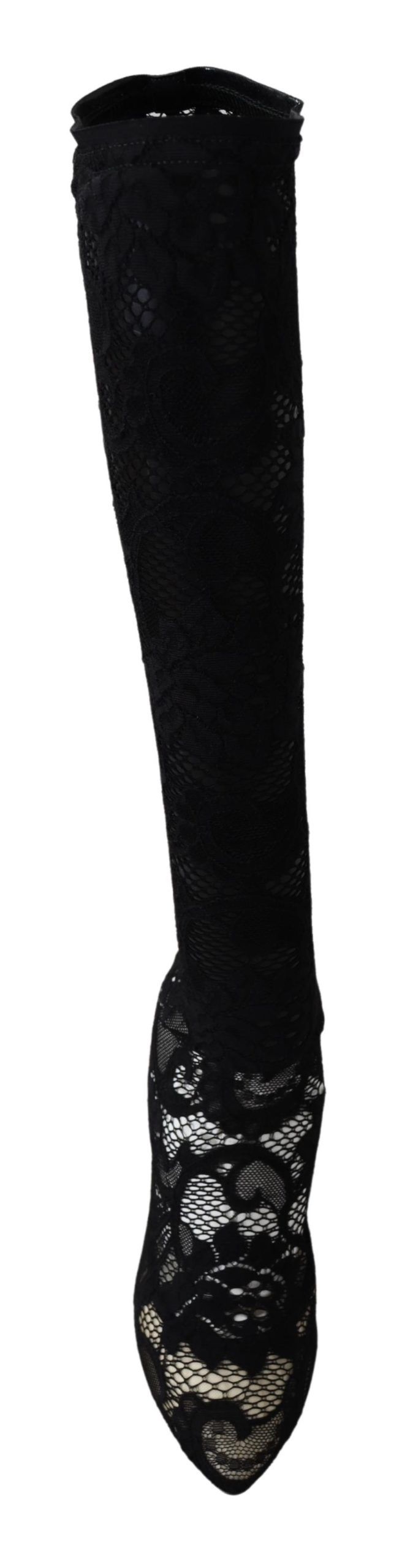 Black Taormina Lace Socks Boots Shoes Pumps