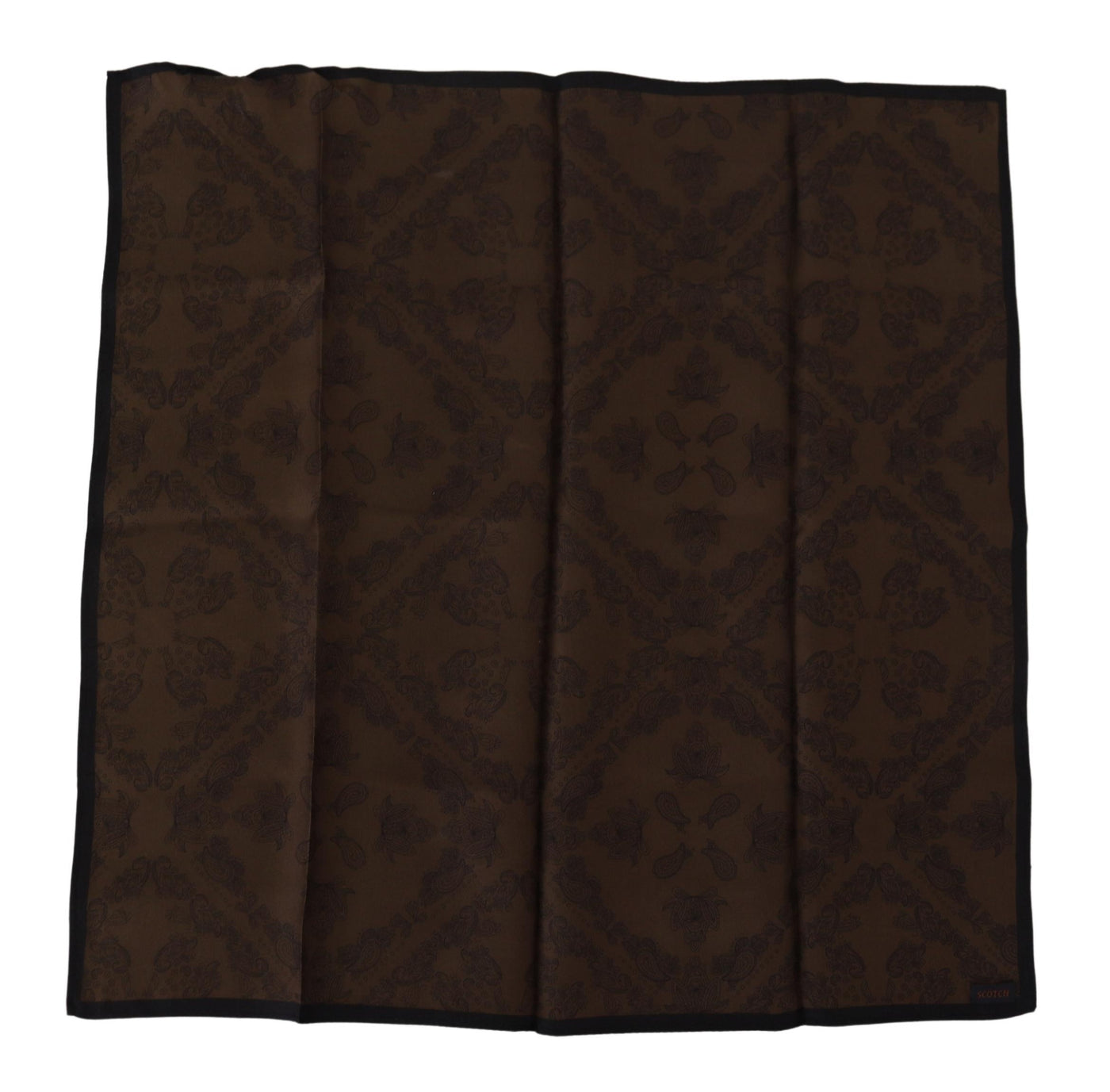 Brown Patterned Wrap Square Handkerchief Scarf