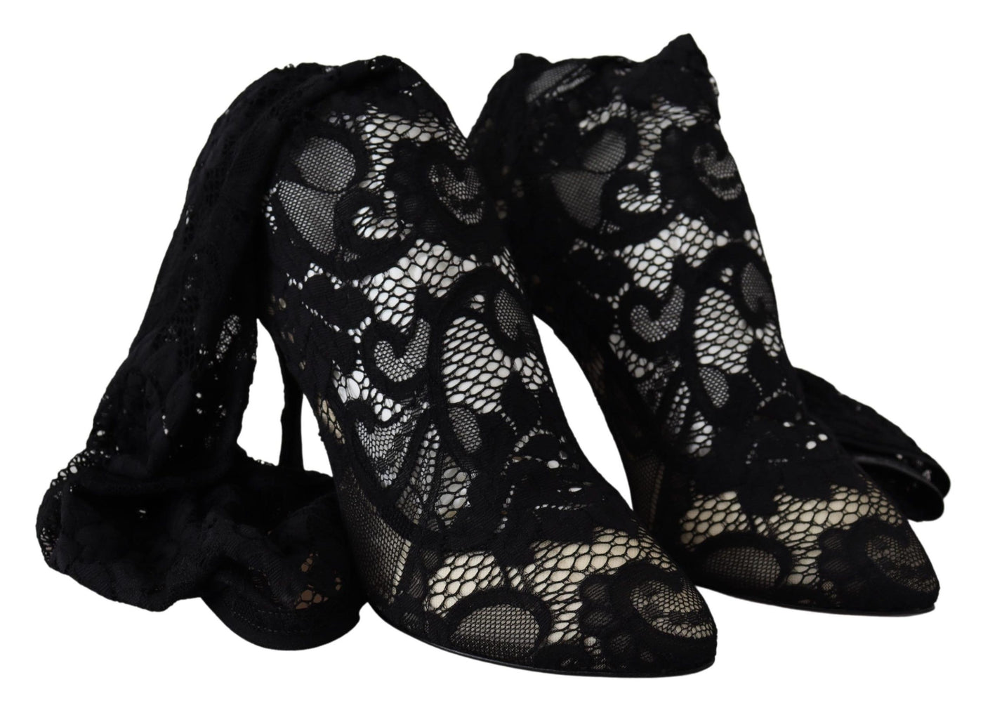 Black Taormina Lace Socks Boots Shoes Pumps