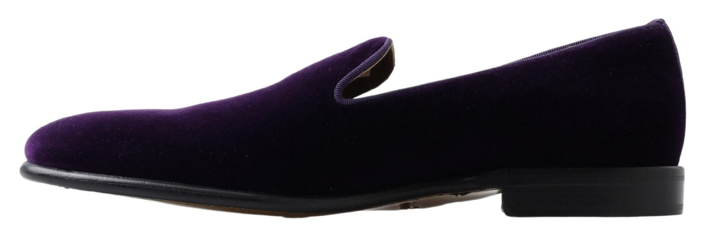 Purple Velvet Slipper Loafers Slip On Shoes