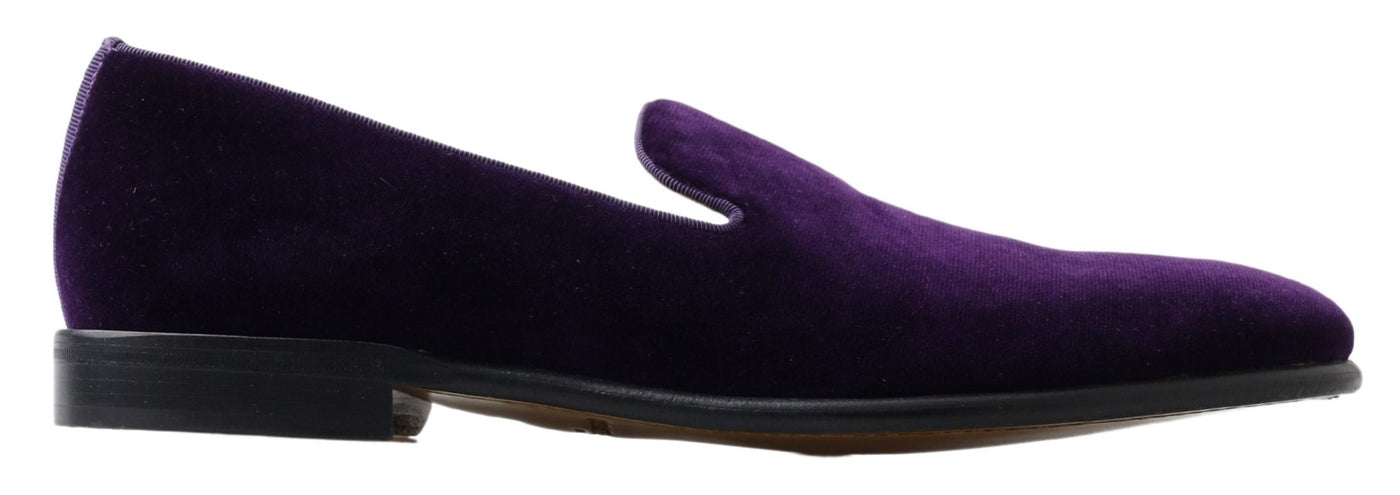 Purple Velvet Slipper Loafers Slip On Shoes