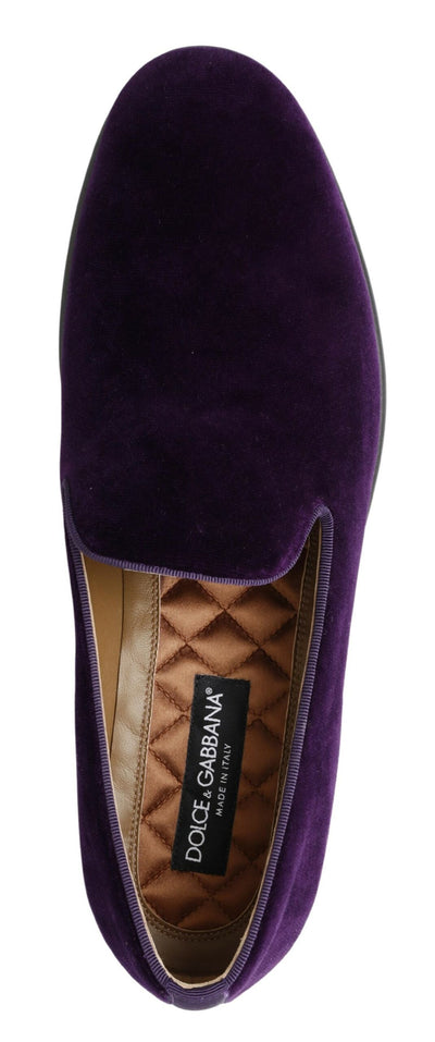 Purple Velvet Slipper Loafers Slip On Shoes