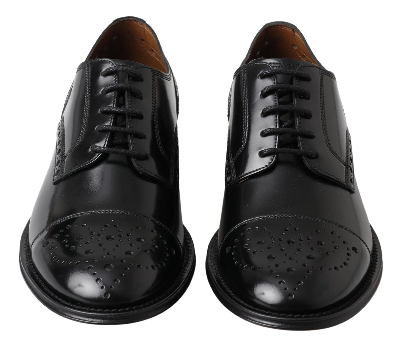 Black Leather Oxford Wingtip Formal Derby Shoes