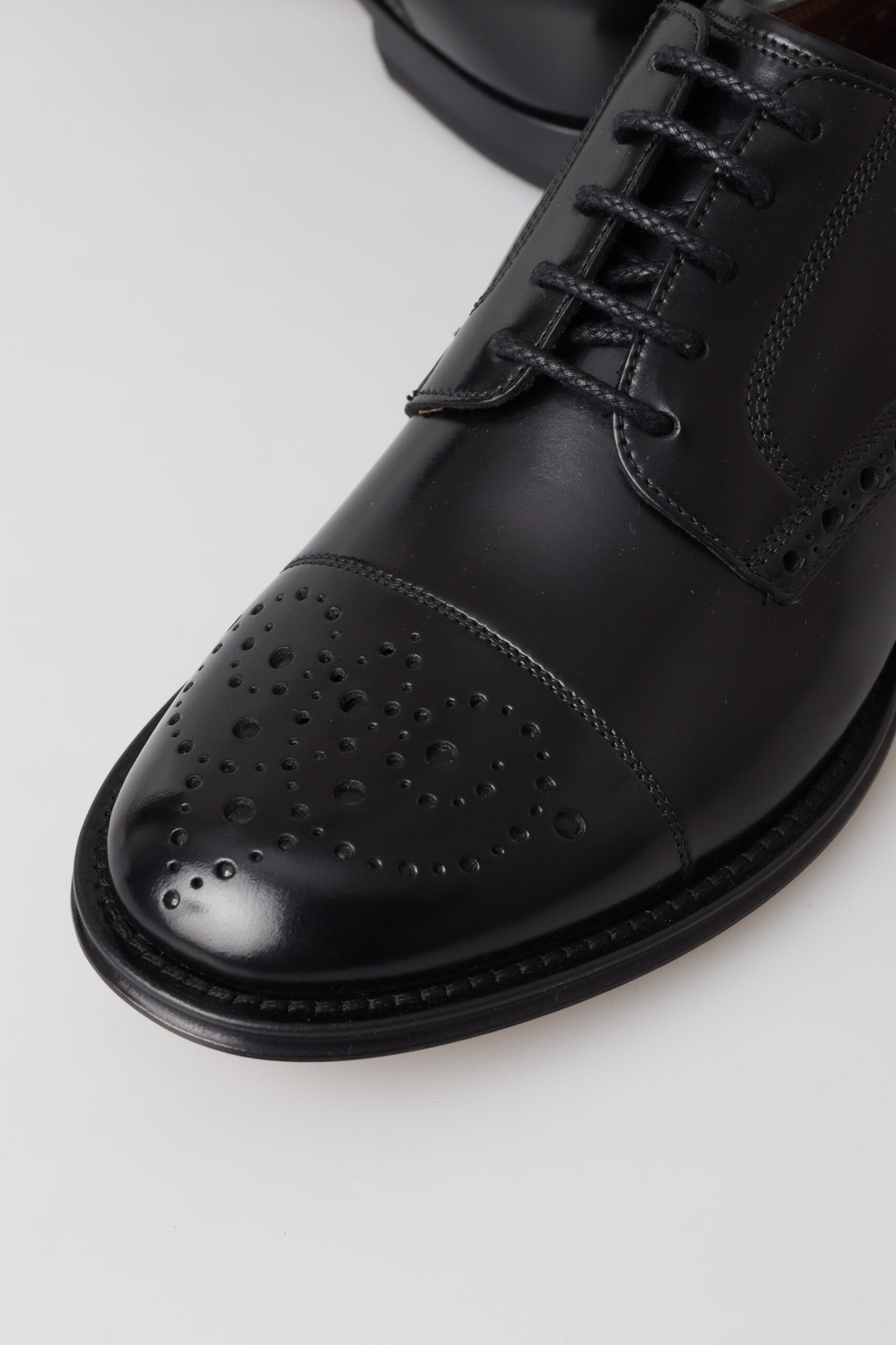 Black Leather Oxford Wingtip Formal Derby Shoes