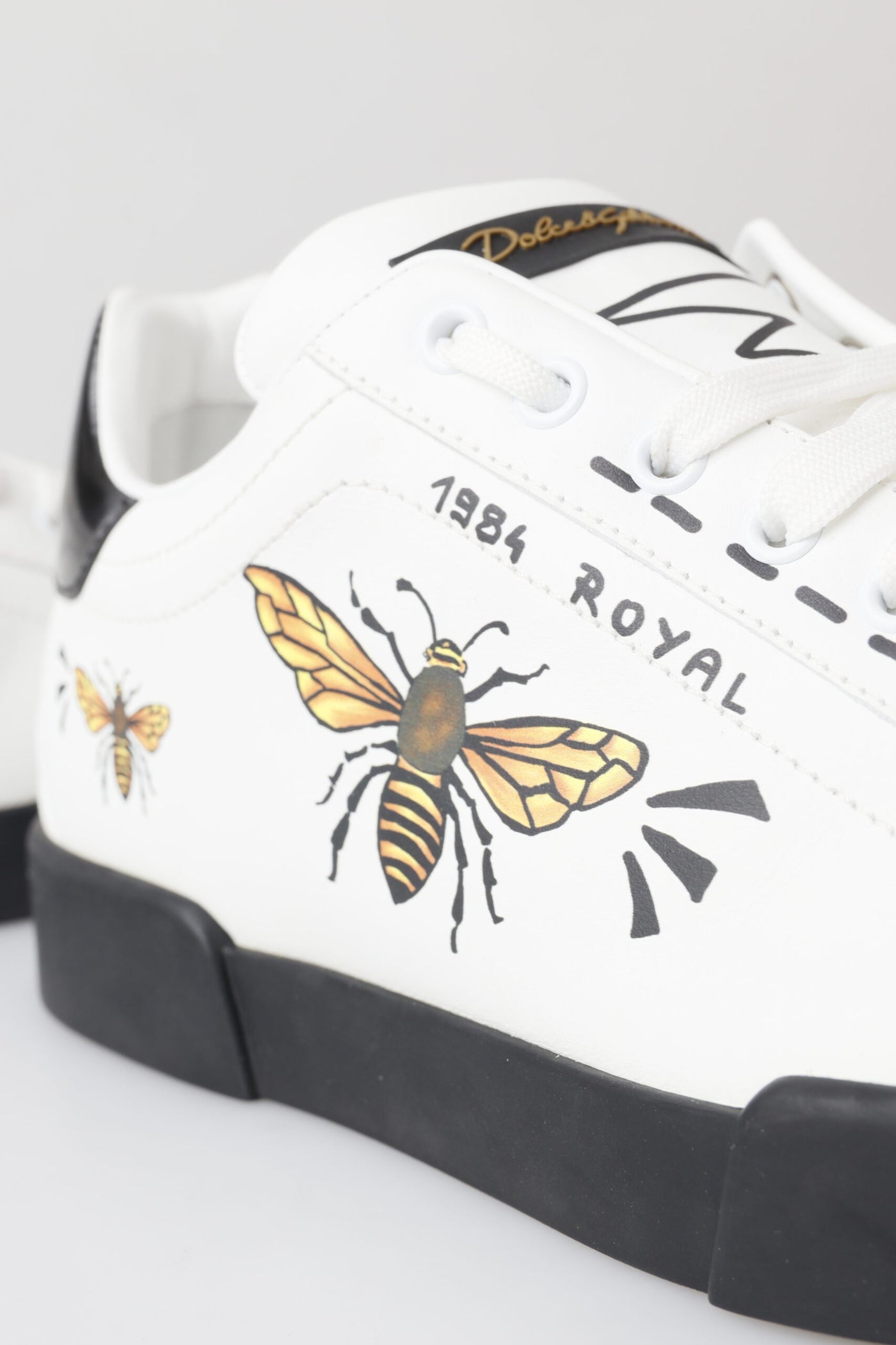 White Bee King Portofino Leather Sneakers Shoes