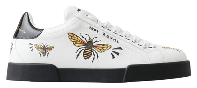 White Bee King Portofino Leather Sneakers Shoes