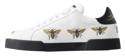 White Bee King Portofino Leather Sneakers Shoes