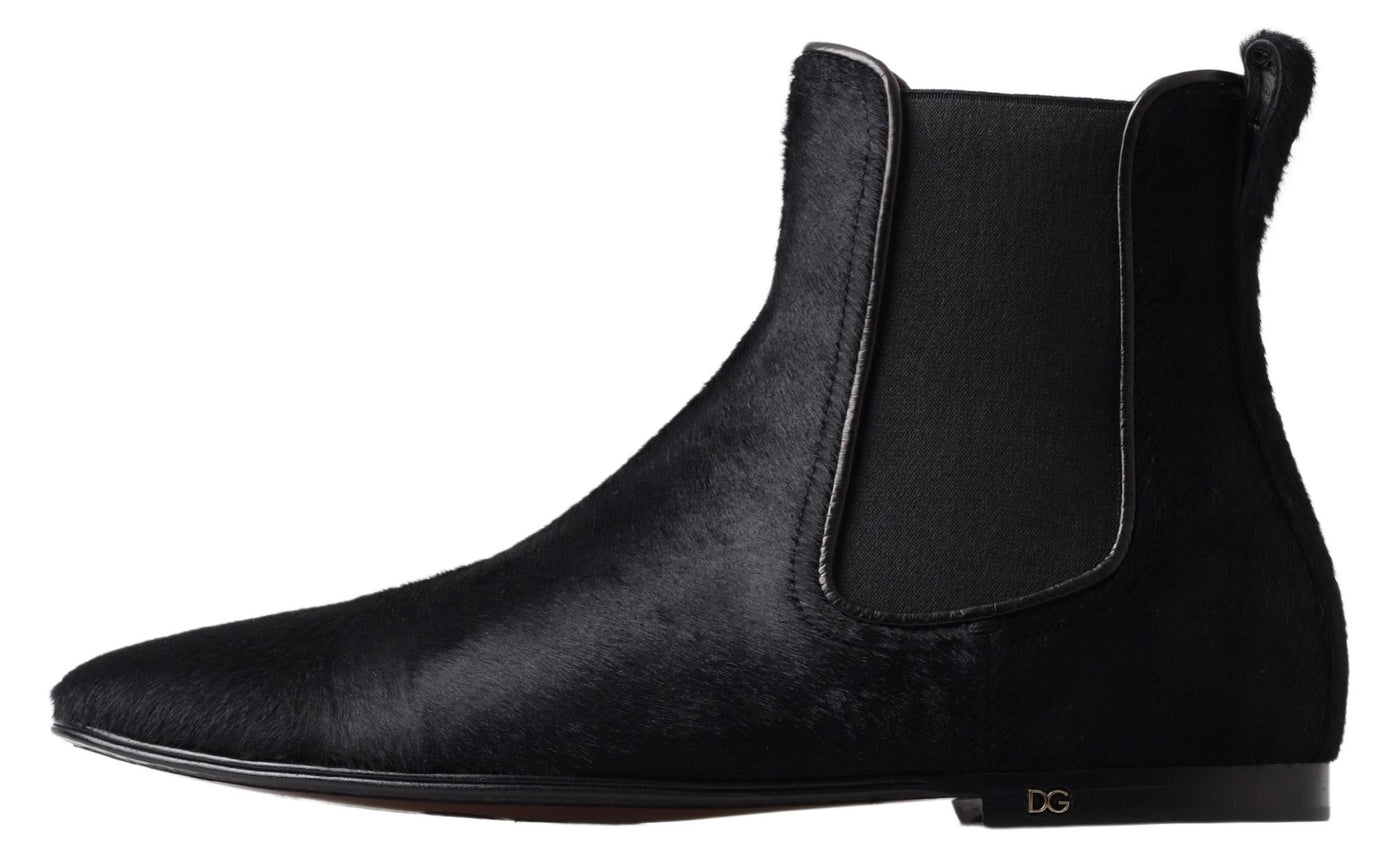 Black Leather Chelsea Men Ankle Boots Shoes