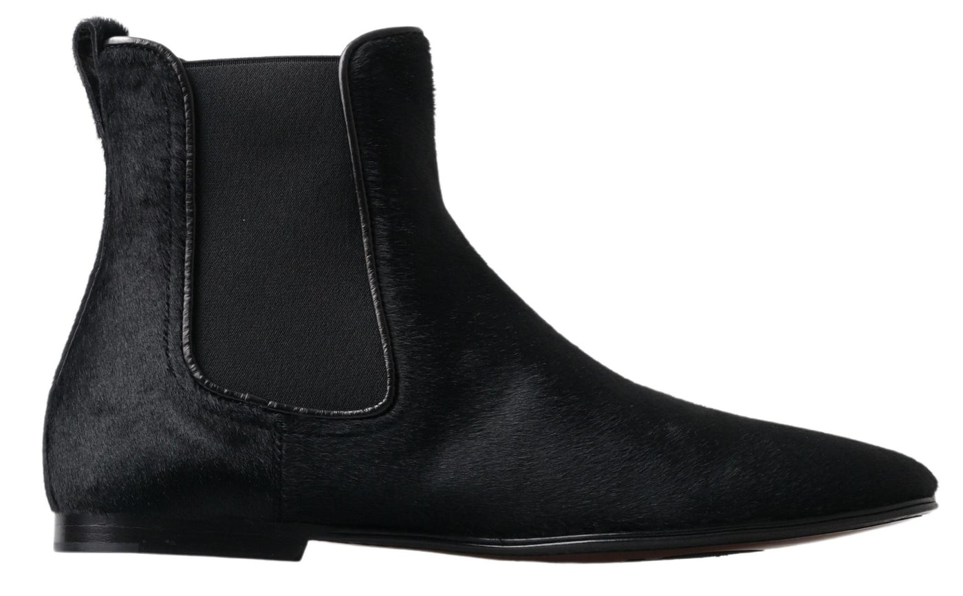 Black Leather Chelsea Men Ankle Boots Shoes