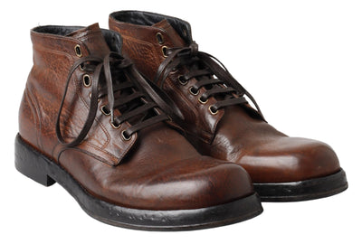 Brown Leather Perugino Men Boots Shoes