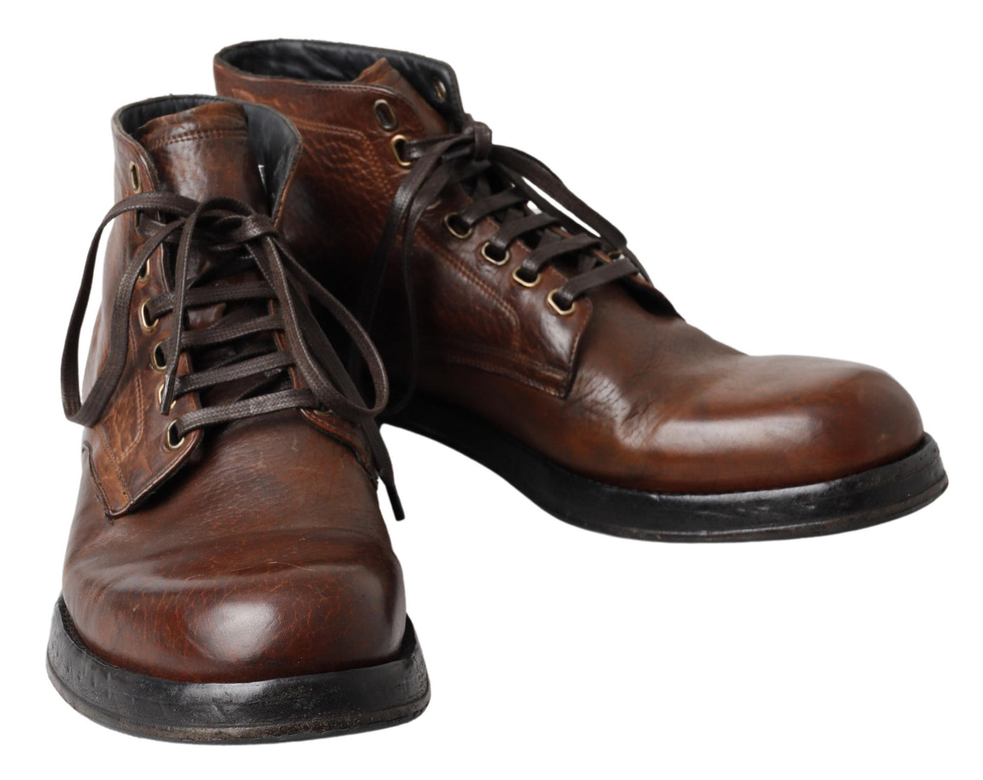 Brown Leather Perugino Men Boots Shoes