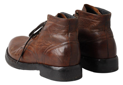 Brown Leather Perugino Men Boots Shoes