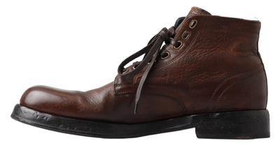 Brown Leather Perugino Men Boots Shoes