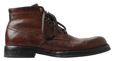 Brown Leather Perugino Men Boots Shoes