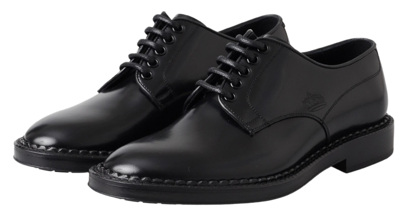 Black Leather Formal Dress Men Derby Shoes