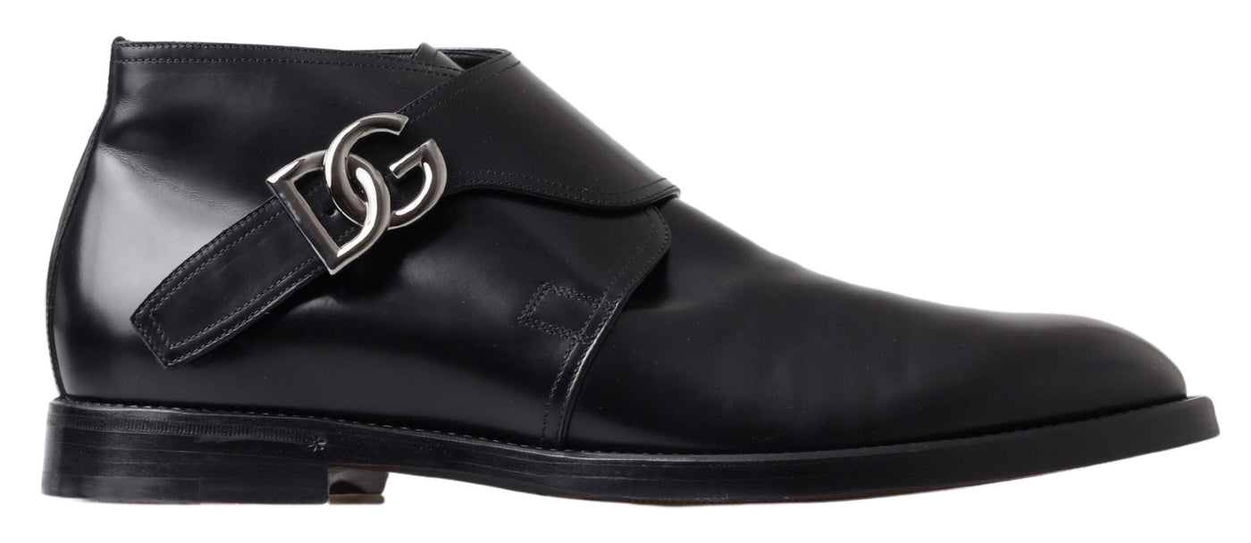 Black Leather Dress Formal Monk Strap Shoes