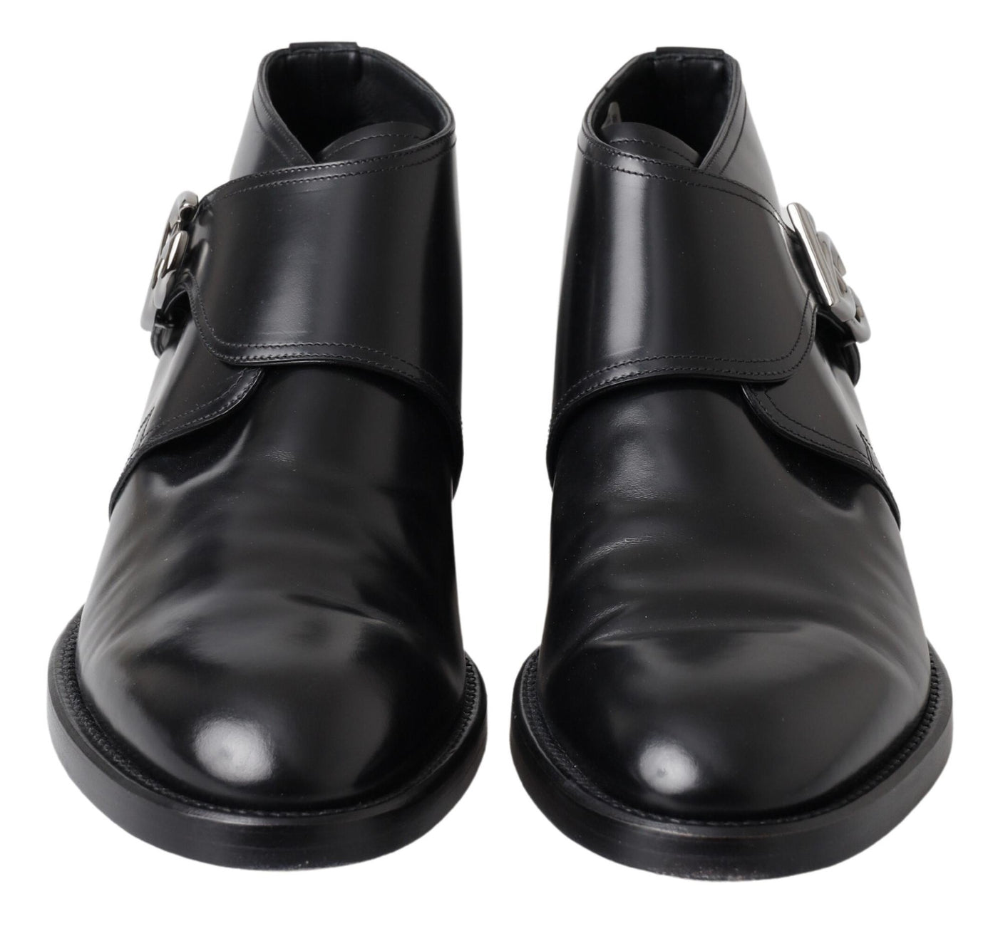 Black Leather Dress Formal Monk Strap Shoes