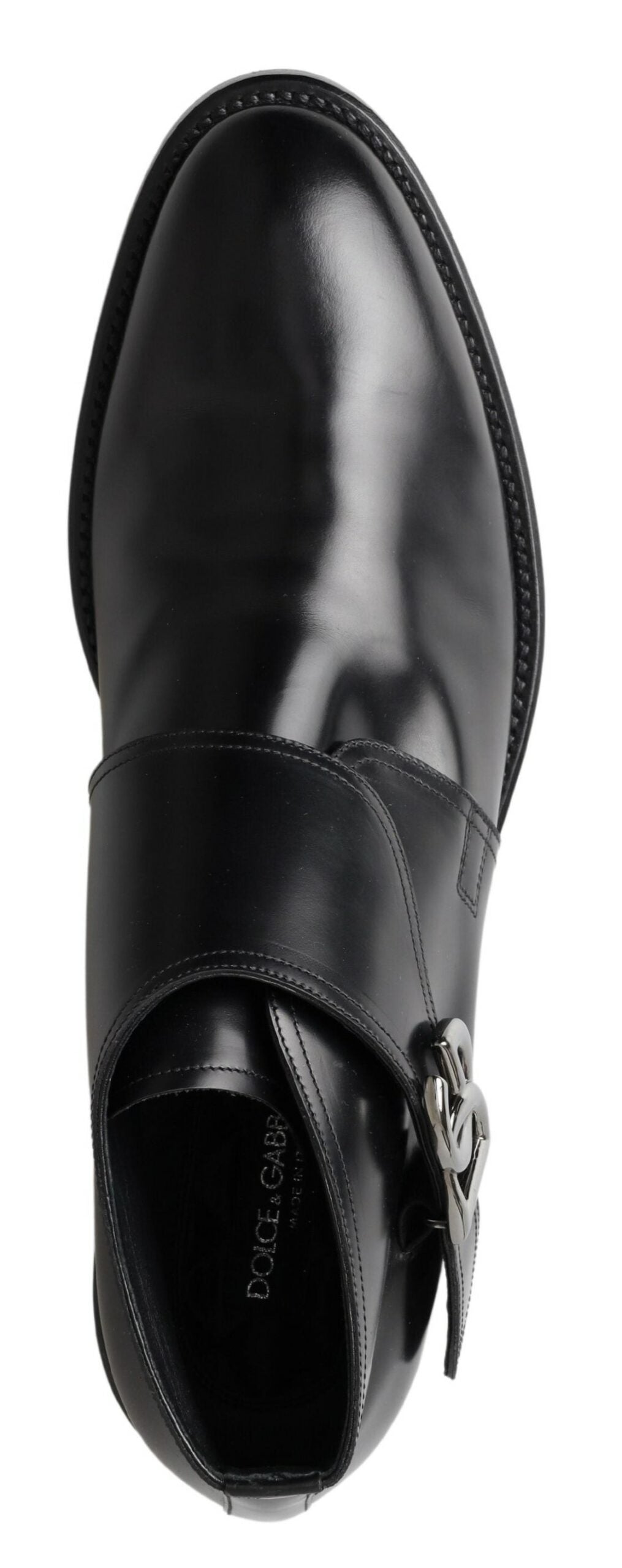 Black Leather Dress Formal Monk Strap Shoes