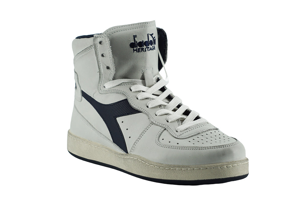 Mi Basket White Leather High Sneakers